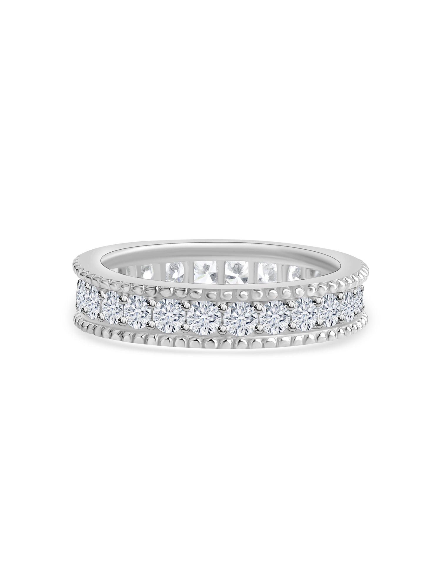 American Diamond Band Ring In 925 Silver-1