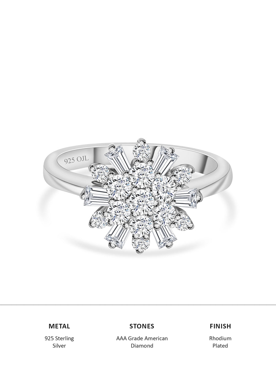 DOUBLE PETALS FLOWER RINGS IN 925 STERLING SILVER-1