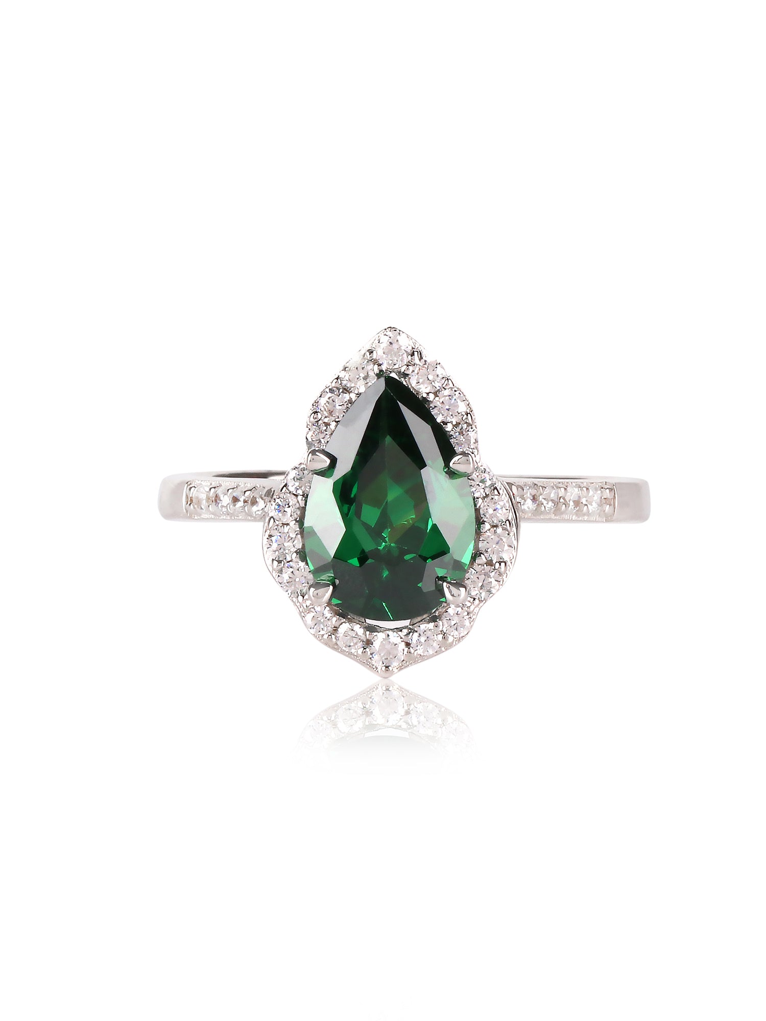EMERALD PEAR SHAPED SIMPLE RING