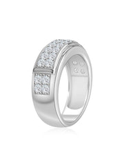 Silver Band Ring In American Diamond-2