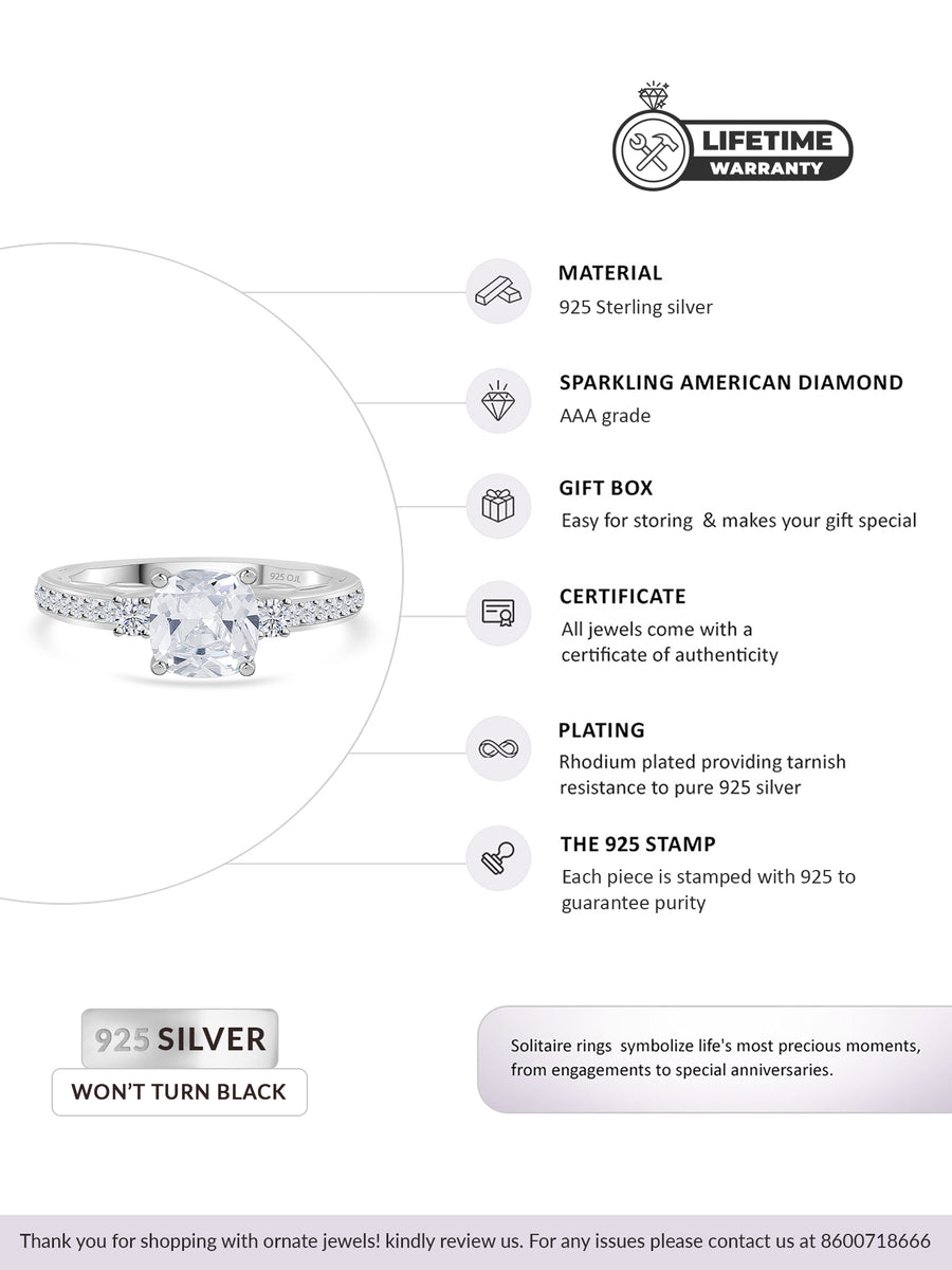 1.5 CARAT SOLITAIRE AMERICAN DIAMOND SQUARE PROPOSAL RING-5