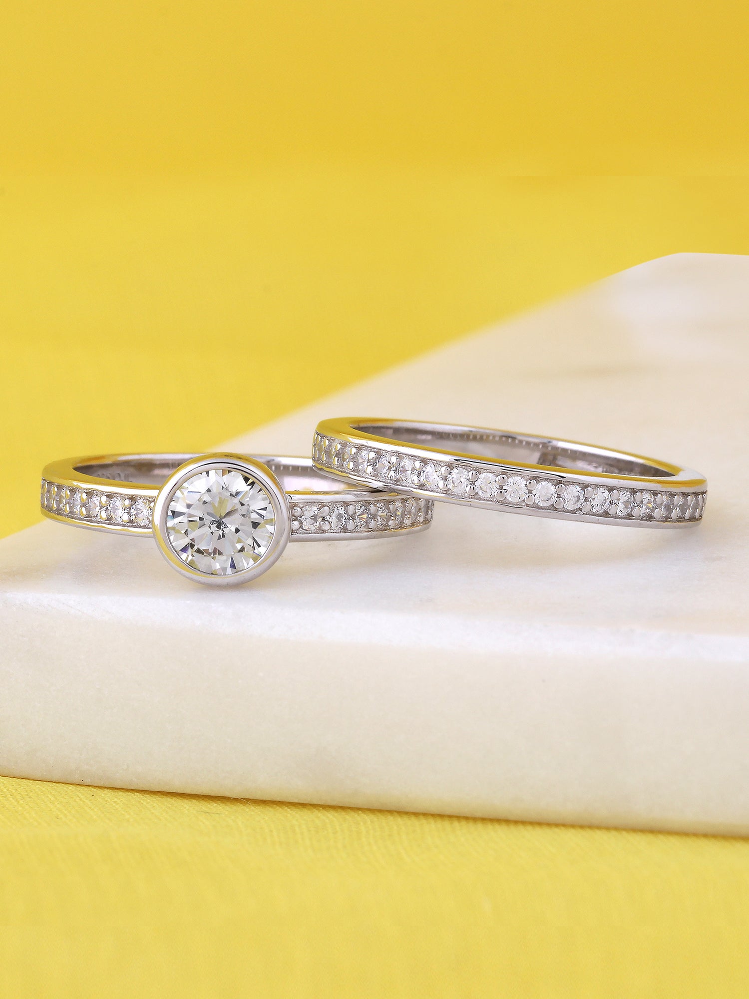 1 CARAT AMERICAN DIAMOND SOLITAIRE RING WITH A BAND-8