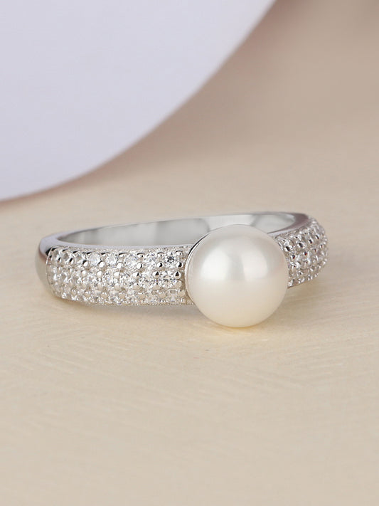 PURE PEARL SILVER RING-11