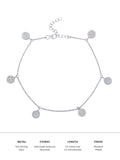 Silver Disc Charm Anklet For Women