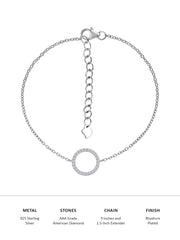 Love Circle Silver Anklet For Women-3