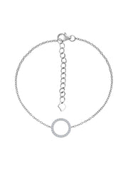 Love Circle Silver Anklet For Women-2