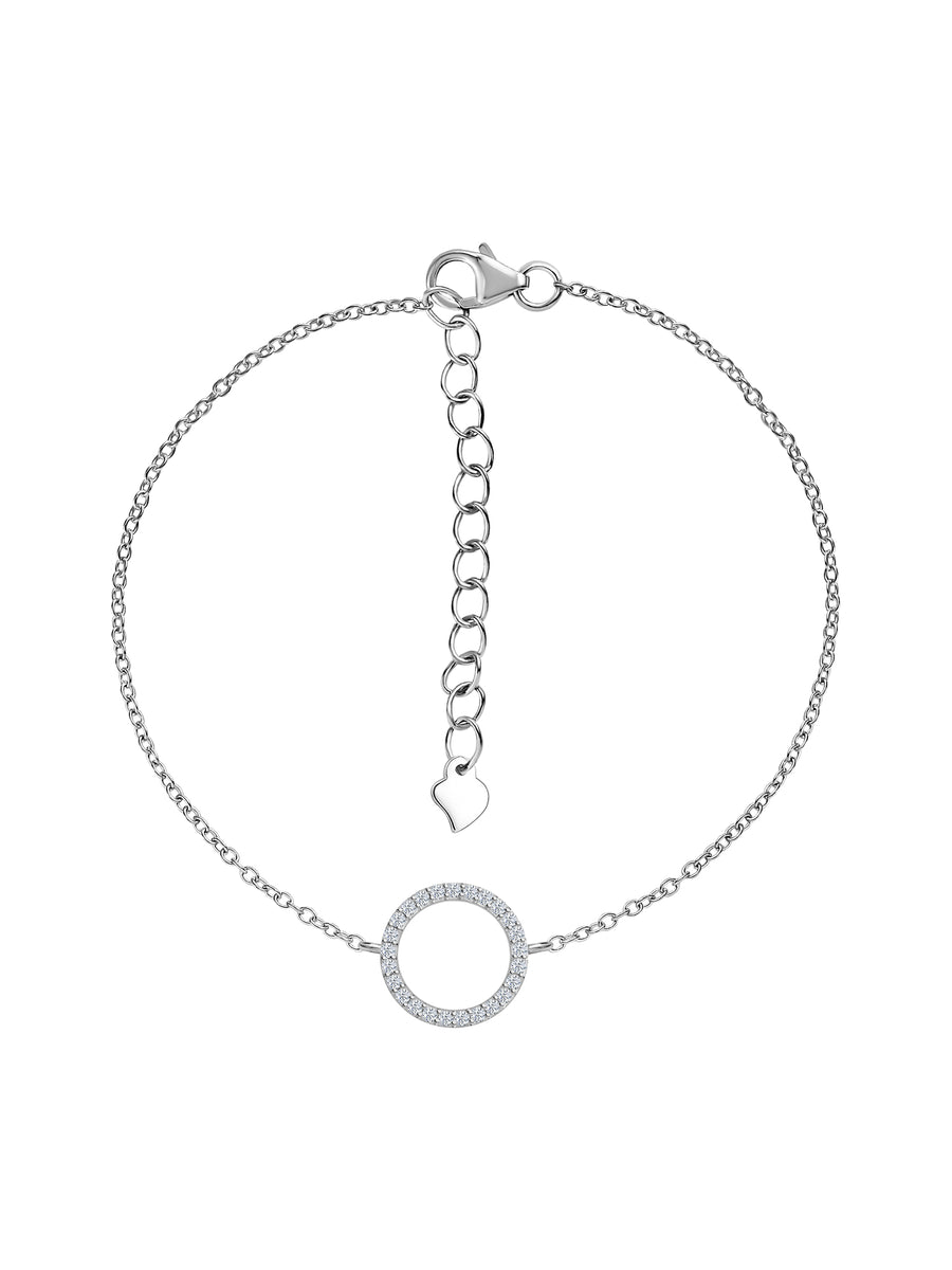 Love Circle Silver Anklet For Women-2