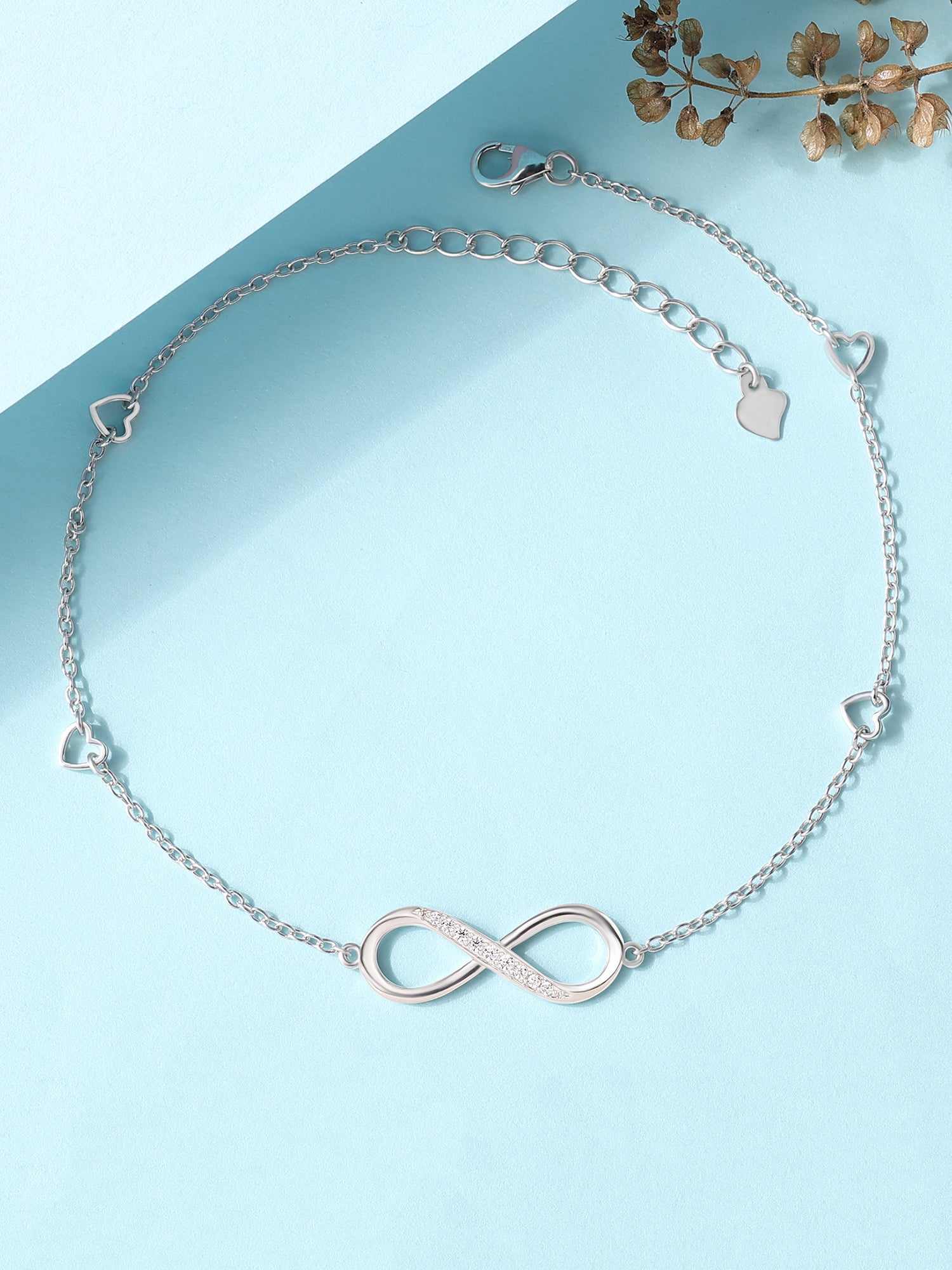 925 Sterling Silver Infinity Anklet For Women-1