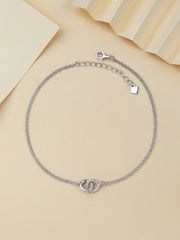 925 Sterling Silver Entwined Circle Anklet For Women-9