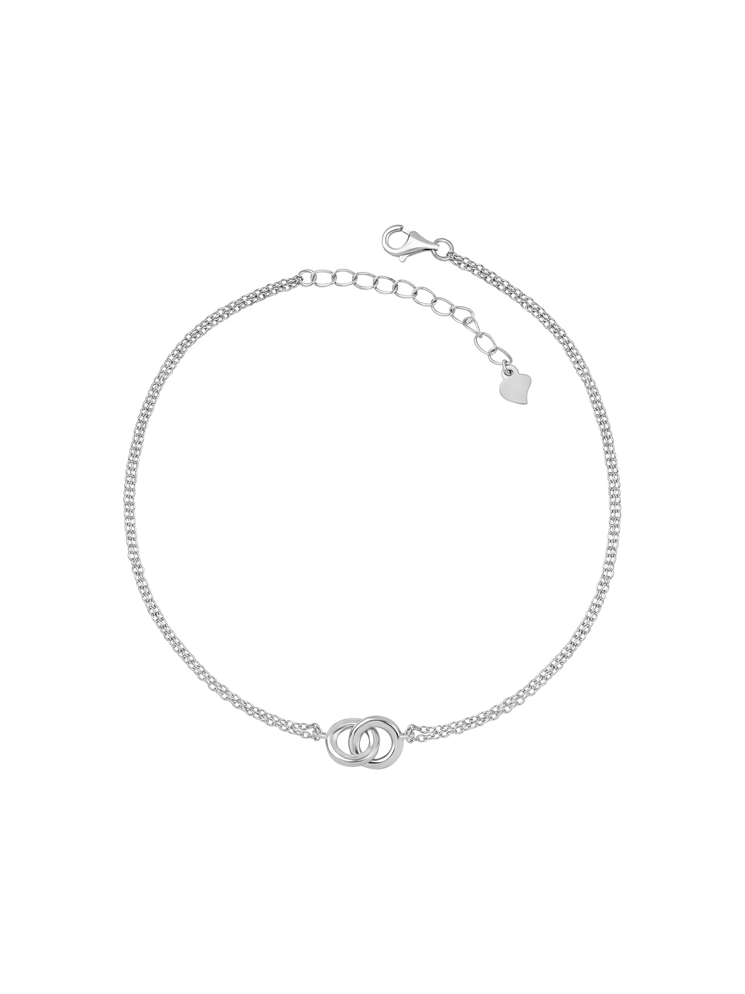 925 Sterling Silver Entwined Circle Anklet For Women-2