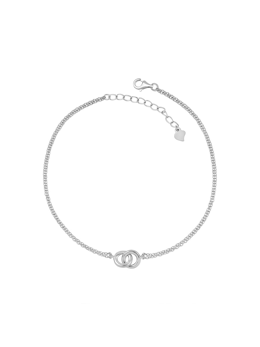 925 Sterling Silver Entwined Circle Anklet For Women-2