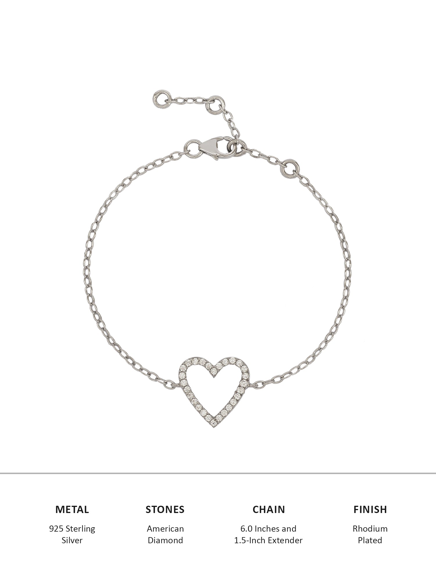 Love In Heart Silver Bracelet