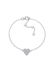 Sparkles Heart Design Silver Bracelet-4