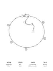 Disc Charm Bracelet For Women In Silver