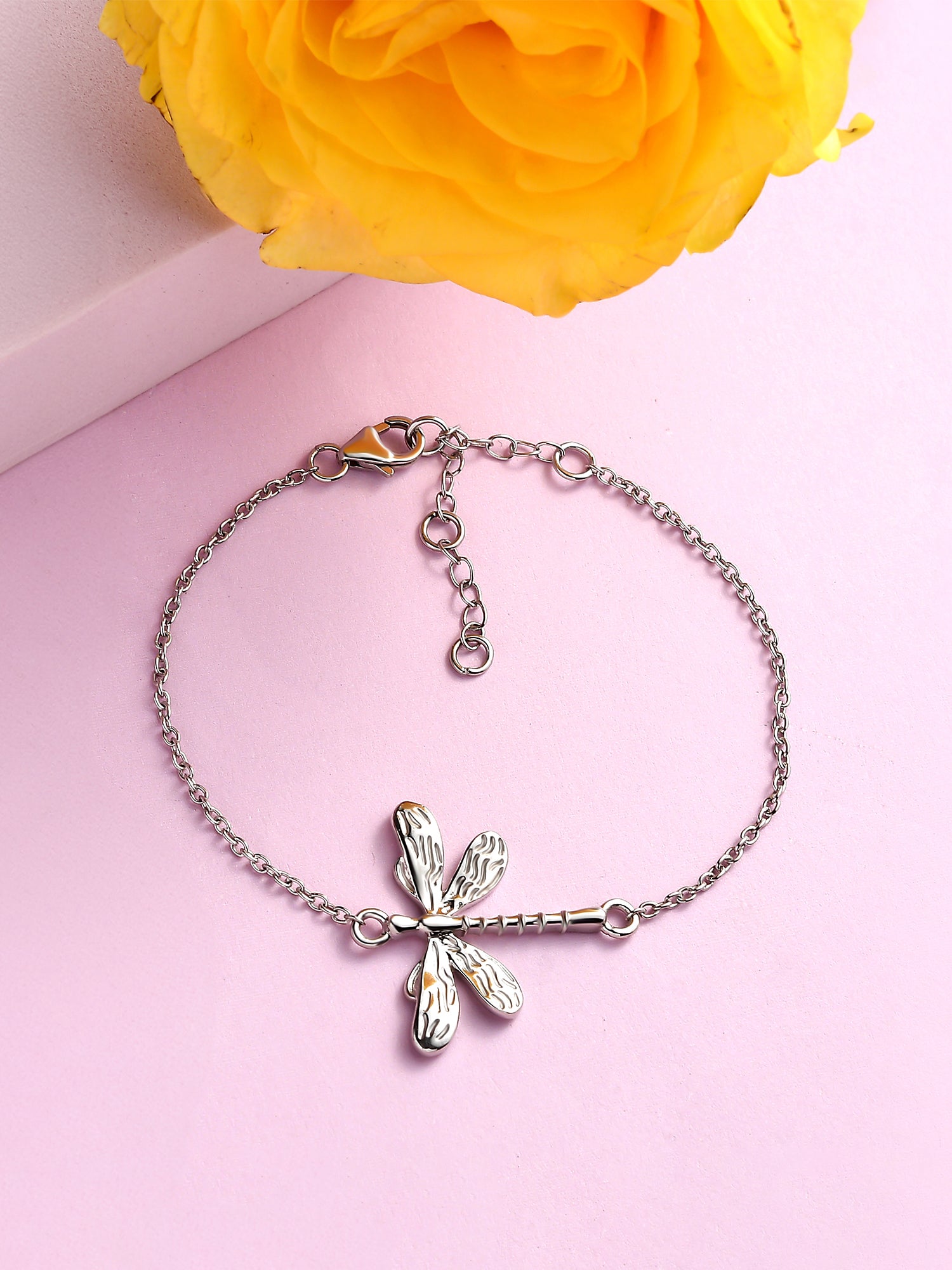Pure 925 Sterling Silver Dragonfly Bracelet For Women-8