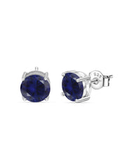 2 Carat Blue Sapphire Stud Earrings-2