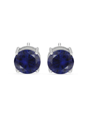 2 Carat Blue Sapphire Stud Earrings-1