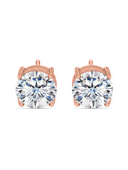 2 Carat Rose Gold Solitaire Studs For Women