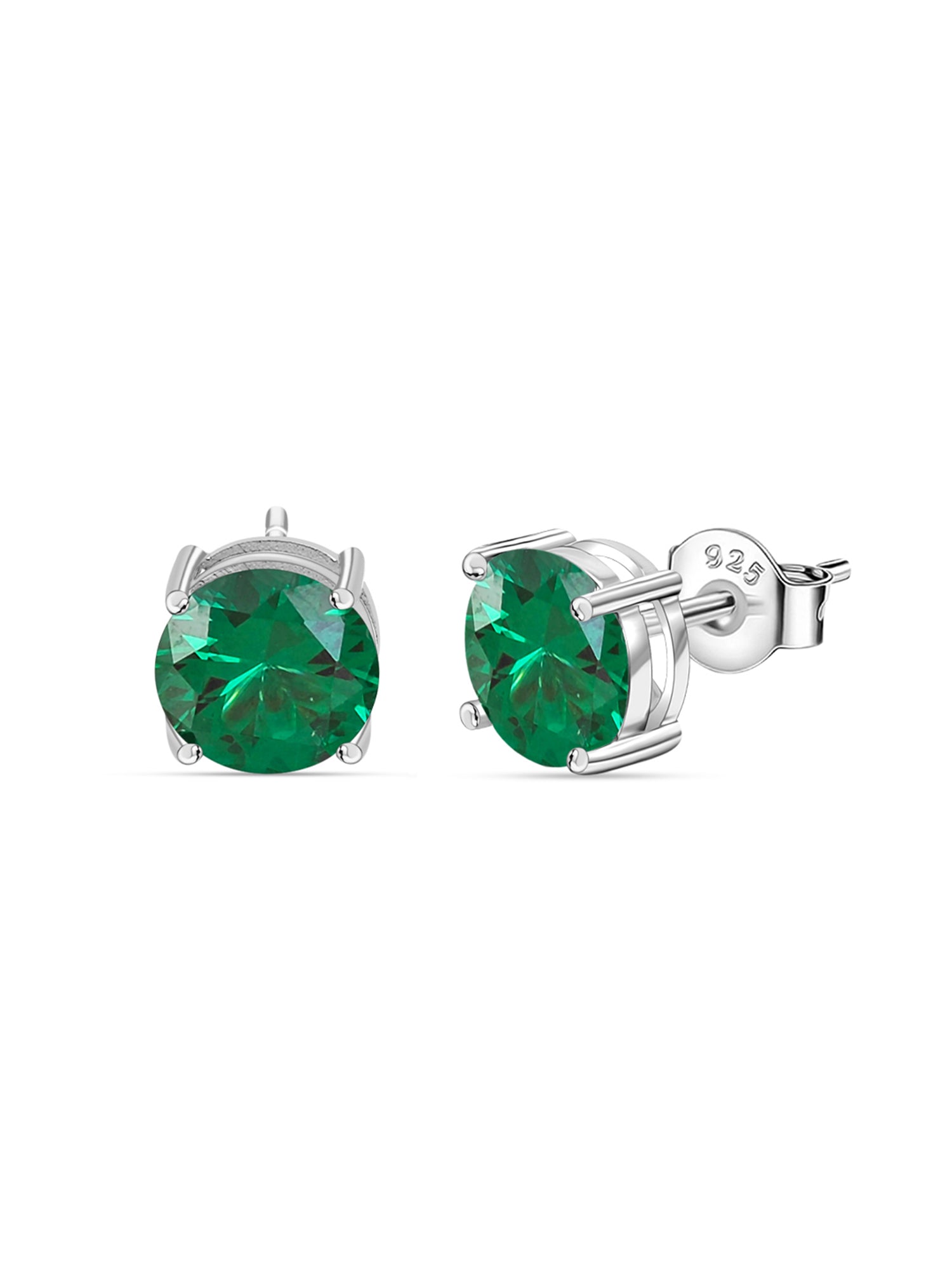 2 Carat Emerald Earrings Studs For Women-1