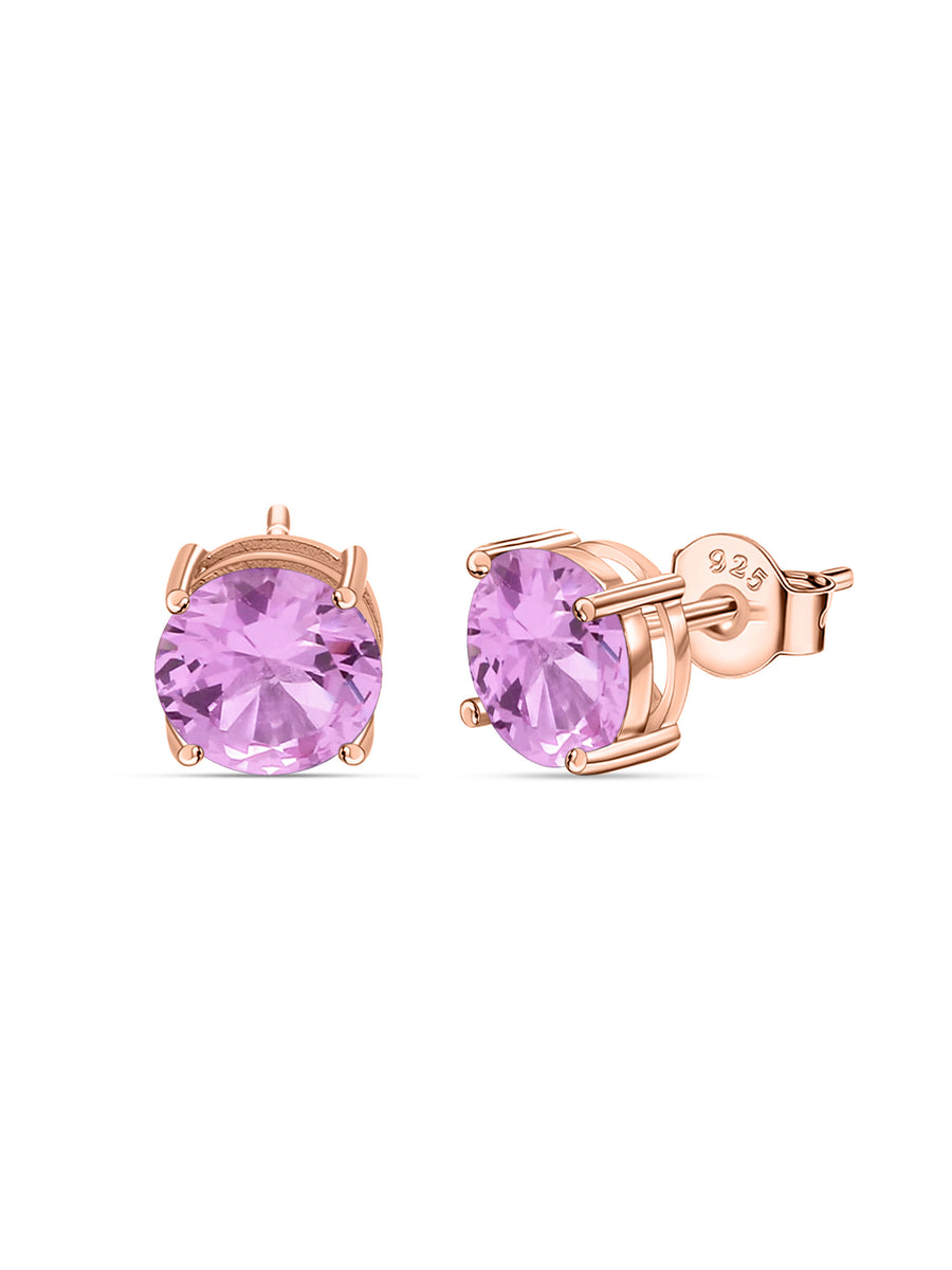 2 Carat Rose Gold Pink Daily Wear Stud Earrings For Women