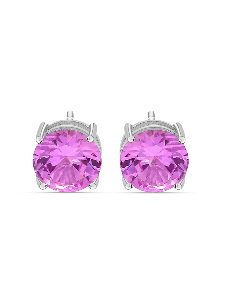 2 Carat Pink Daily Wear Earring Studs For Women