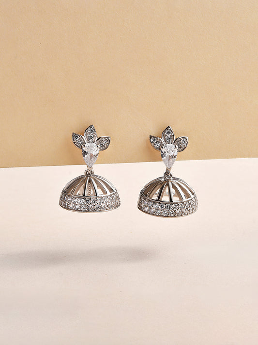 Leela Pure 925 Silver Jhumka Earrings For Women-5