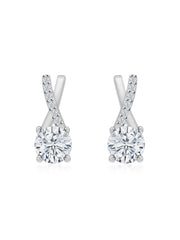 American Diamond 0.75 Carat Solitaire Stud Earrings In 925 Sterling Silver