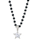 AAA Grade American Diamond And Black Beads Solitaire Star Mangalsutra Made With Silver-3