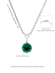 Emerald Solitaire Necklace-5