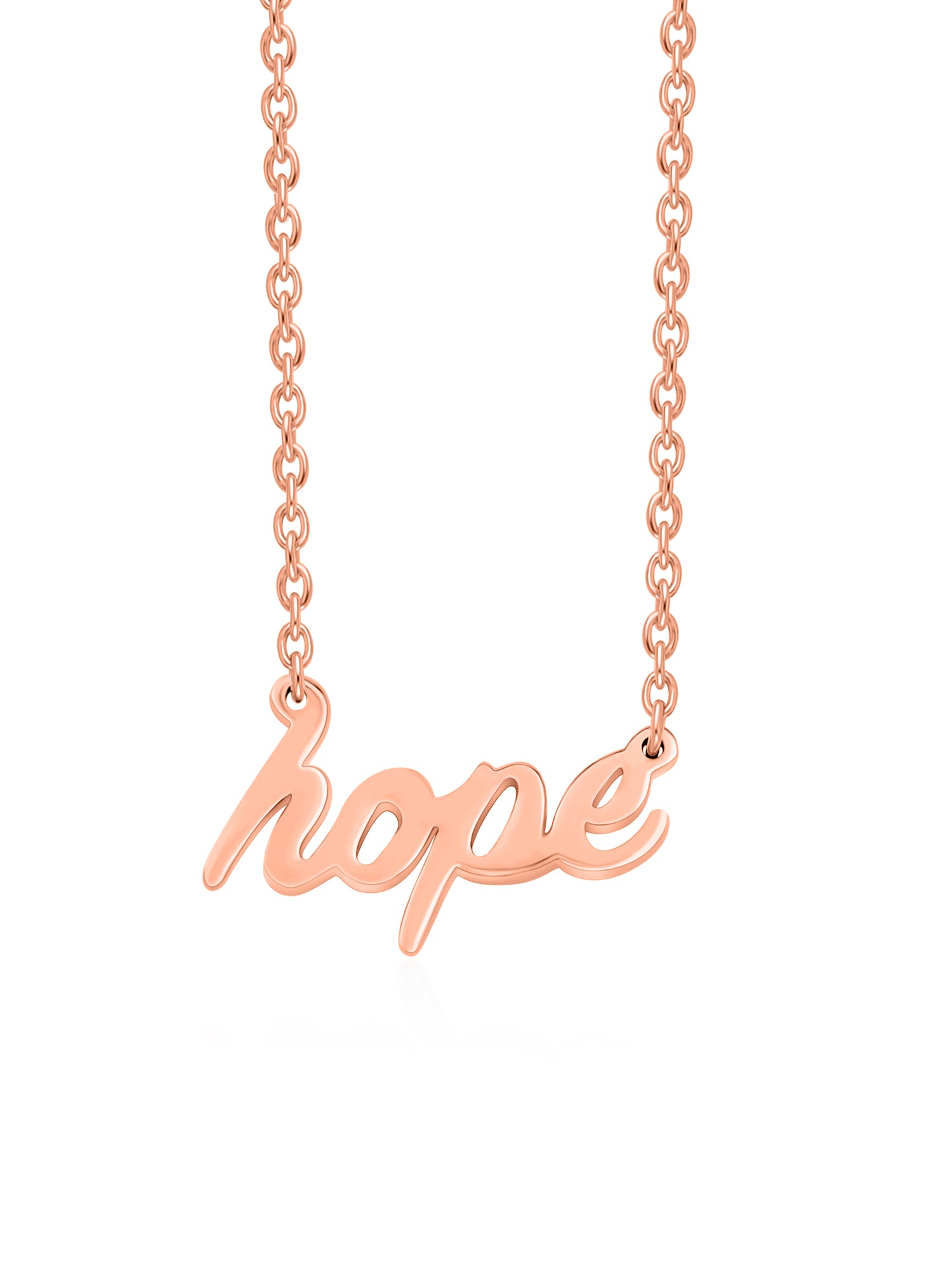 Rose Gold Hope Pendant With Chain