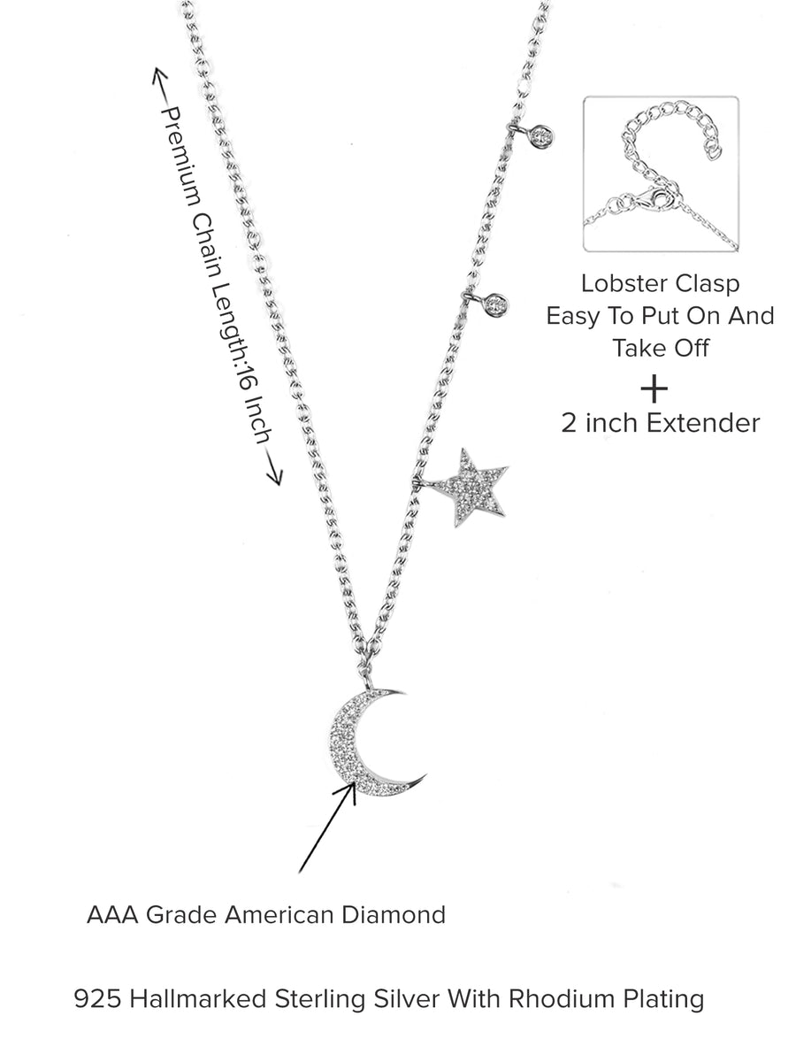Star And Moon Pendant With Chain-45