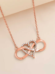 Heart Infinity Necklace In Rose Gold For Women