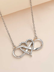 Heart Infinity Necklace In 925 Silver