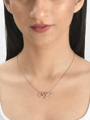 Heart Infinity Necklace In Rose Gold For Women