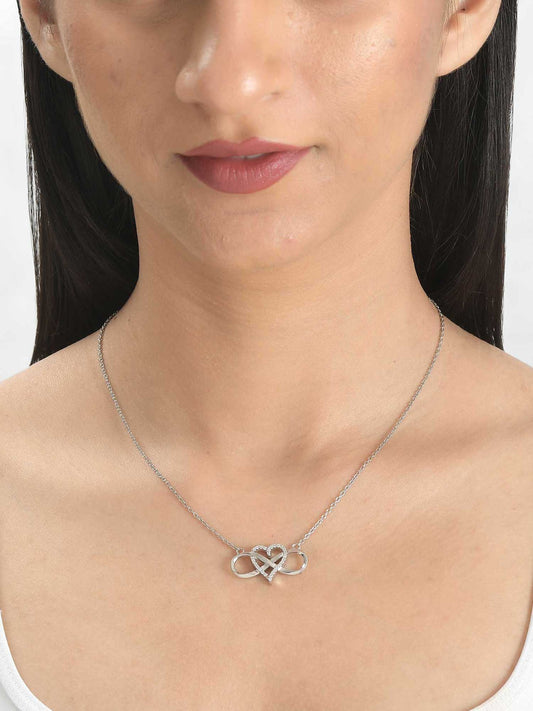 Heart Infinity Necklace In 925 Silver-1