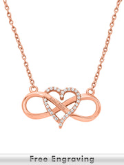 Heart Infinity Necklace In Rose Gold For Women