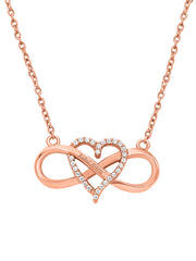 Heart Infinity Necklace In Rose Gold For Women