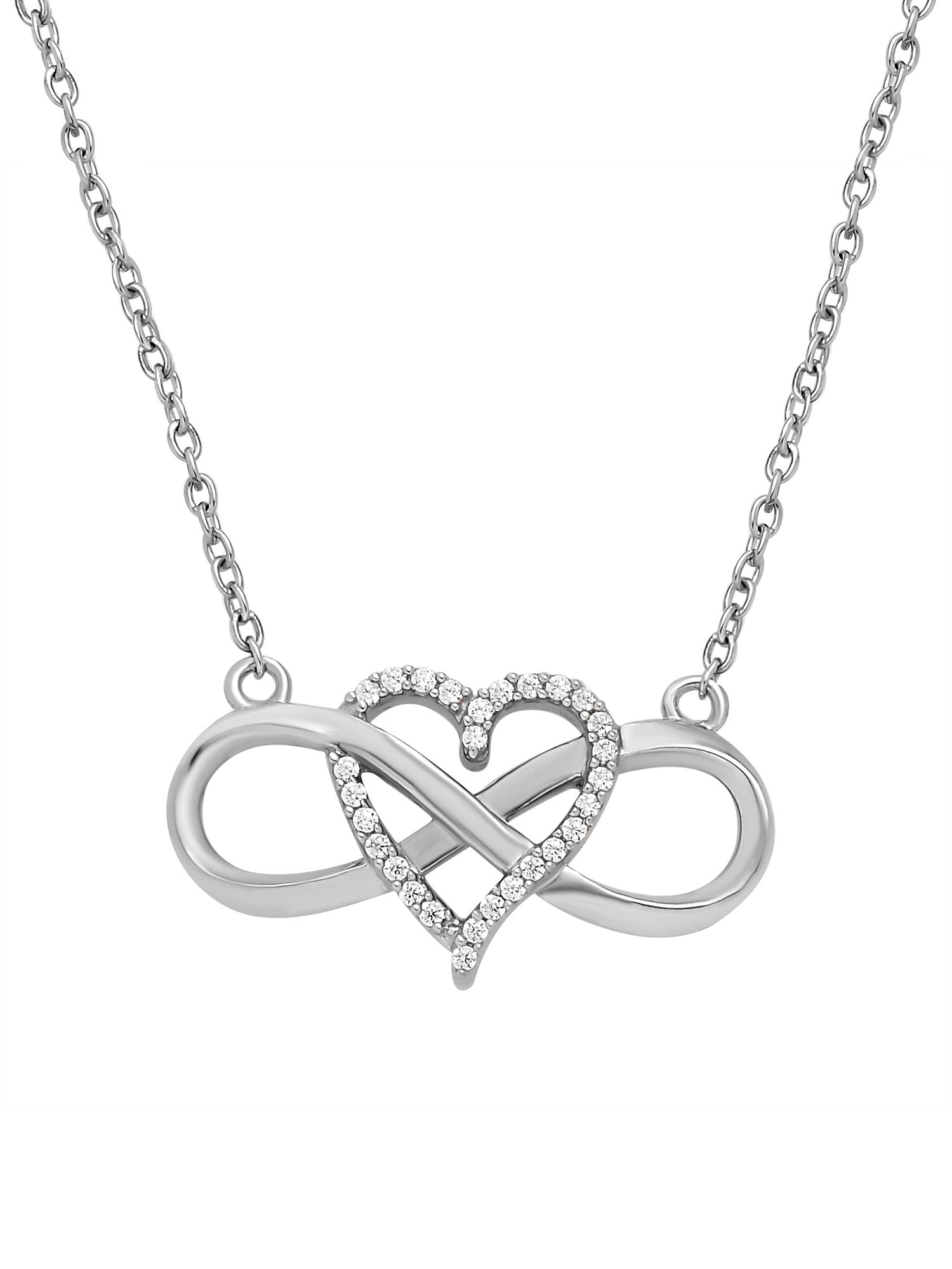 Heart Infinity Necklace In 925 Silver-2