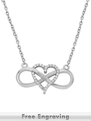 Heart Infinity Necklace In 925 Silver