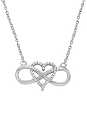 Heart Infinity Necklace In 925 Silver