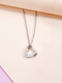 AAA American Diamond Solitaire Heart Love Pendant With Chain