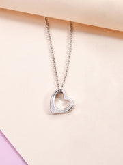 AAA American Diamond Solitaire Heart Love Pendant With Chain