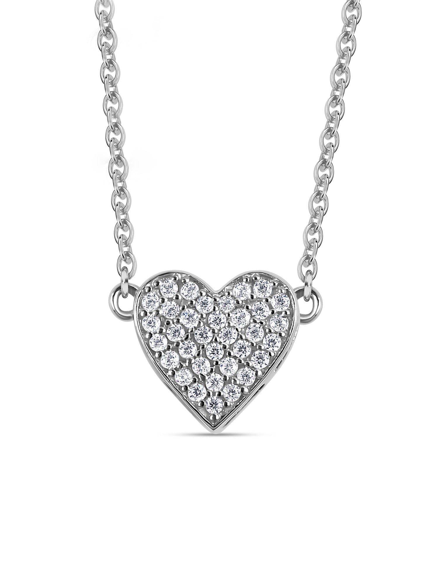 Diamond Look Heart Necklace In 925 Silver-2