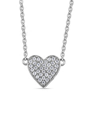 Diamond Look Heart Necklace In 925 Silver-2