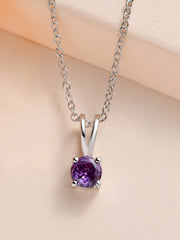0.50 Carat Solitaire Amethyst Pendant Necklace For Women
