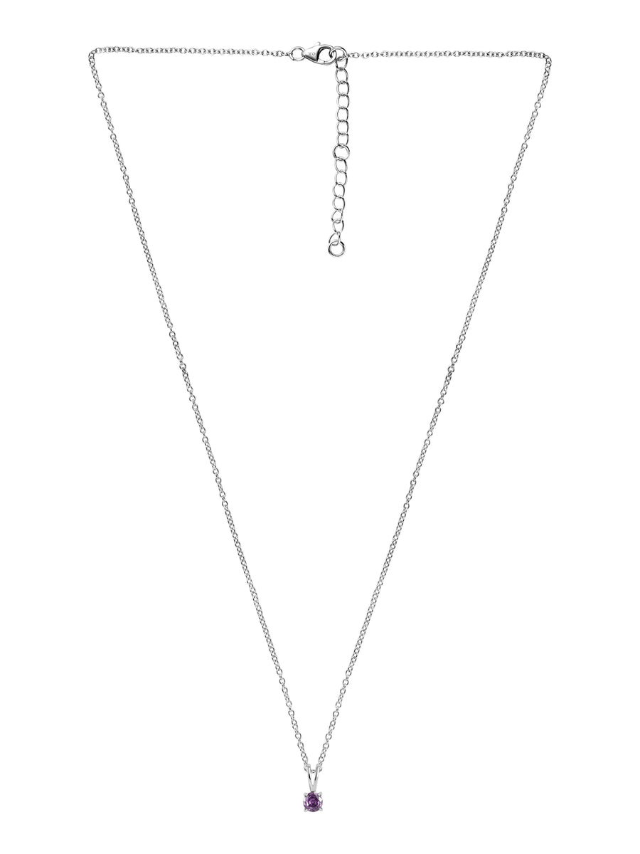0.50 Carat Solitaire Amethyst Pendant Necklace For Women-3