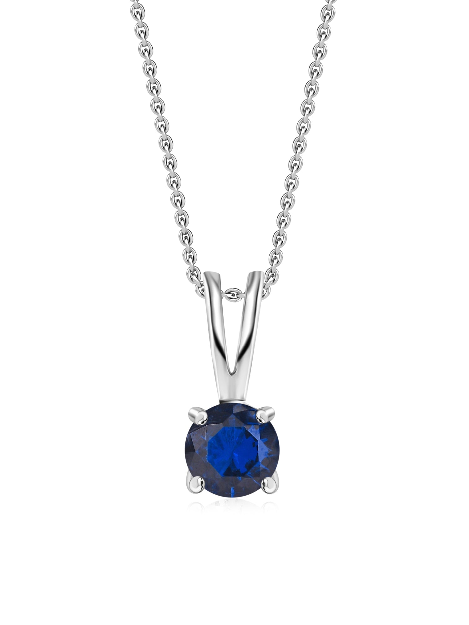 1 Carat Blue Sapphire Pendant Necklace For Women In Pure Silver-3