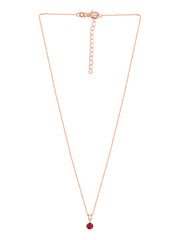 1 Carat Rose Gold Ruby Solitaire Pendant With Chain