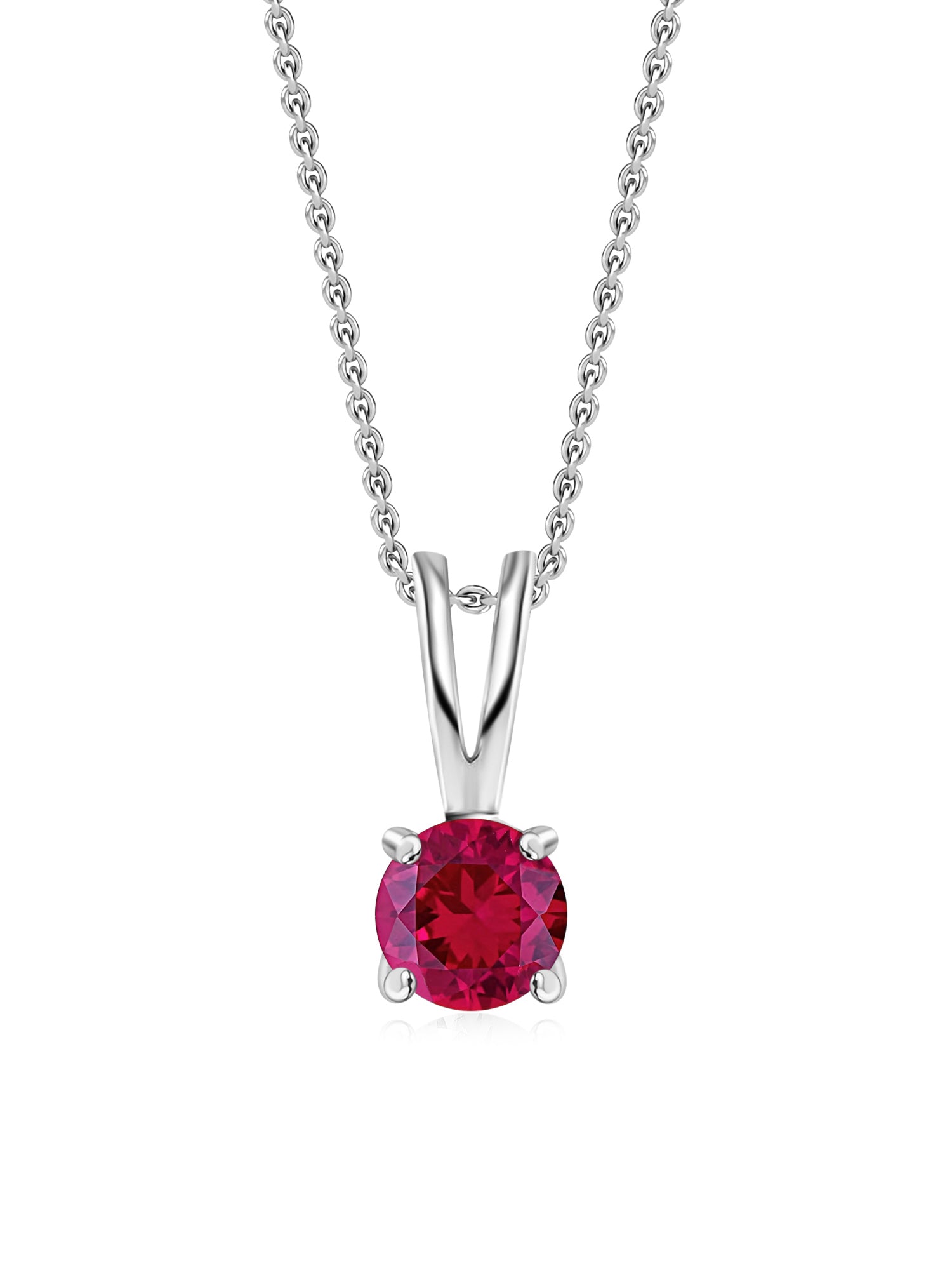 1 Carat Ruby Solitaire Pendant With Chain-3