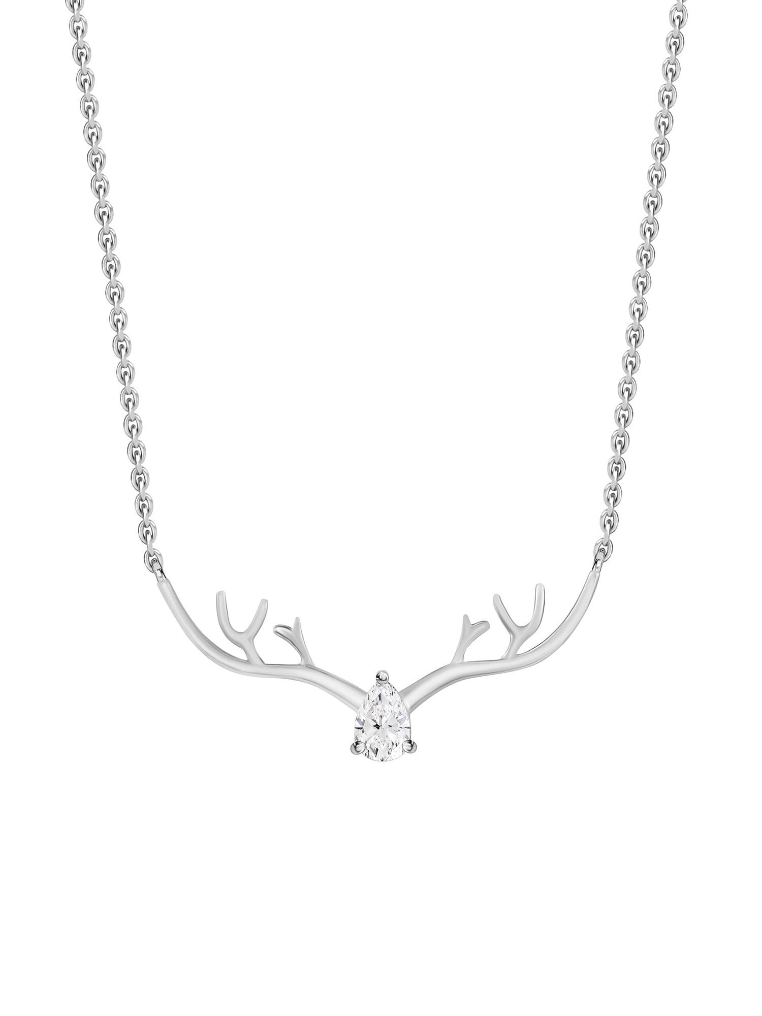 Ornate Jewels American Diamond Deer Silver Necklace For Women-2